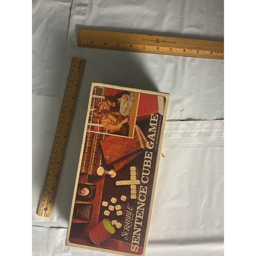 Scrabble Sentence Cube Game 1971 Selchow & Righter Co Vintage Board Game